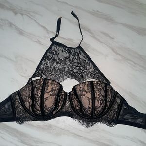 Brand new lace VS nude and black halter push up bra 32DD